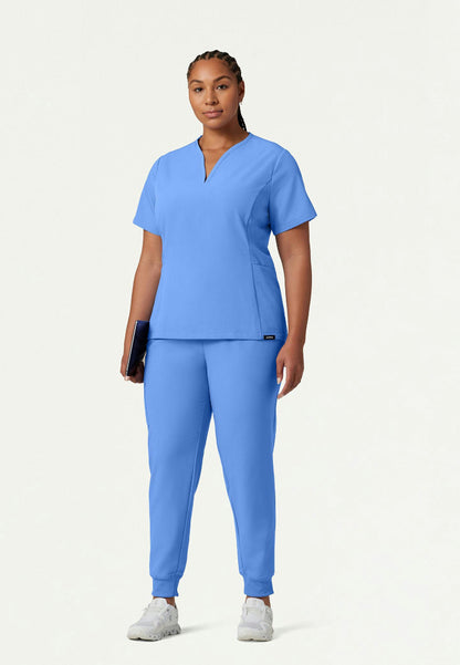 Calix Fit & Flare Scrub Top - Ciel Blue