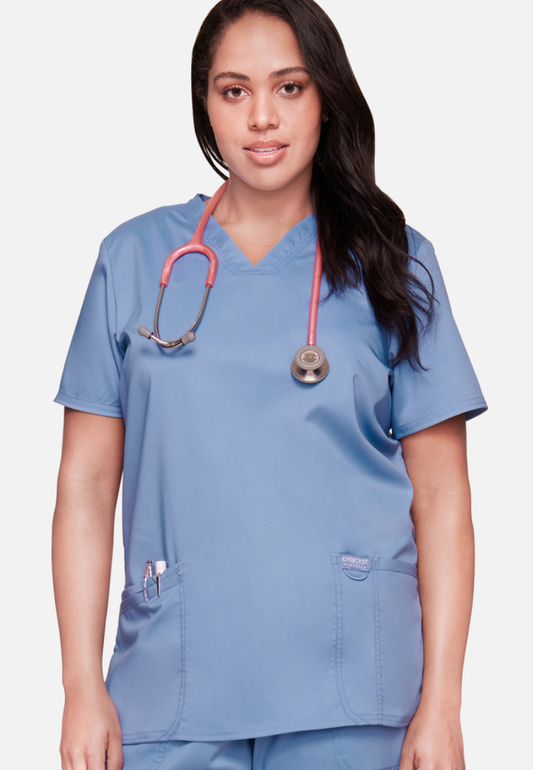 Cherokee Workwear Revolution 620 V-Neck Scrub Top - Ciel Blue