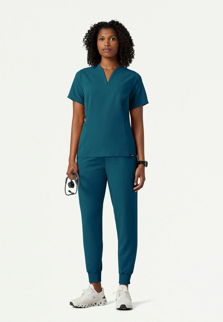 Pantalon de jogging médical Silex Slim en maille - Bleu Caraïbes