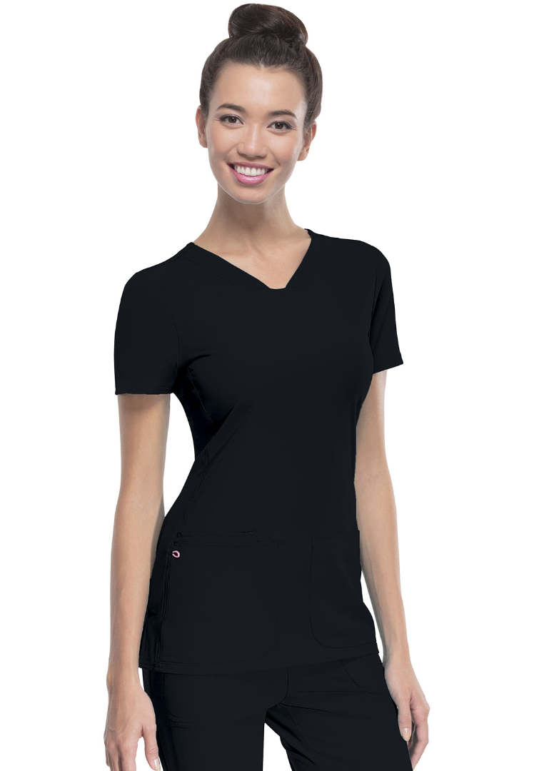 HeartSoul Shaped V-Neck Top - Black - The Uniform Store