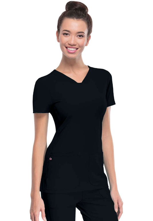 HeartSoul Shaped V-Neck Top - Black - The Uniform Store