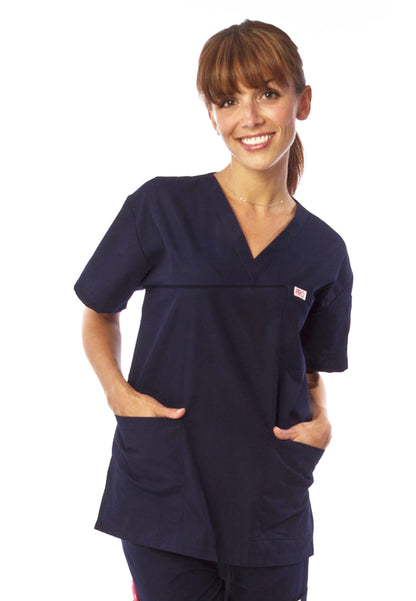 Uniformes Professional Choice - 221 Uniforme Médico Unisex con Cuello en V - Azul Marino