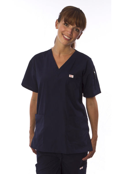 Uniformes Professional Choice - 221 Uniforme Médico Unisex con Cuello en V - Azul Marino