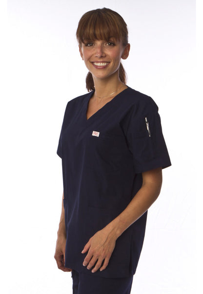 Uniformes Professional Choice - 221 Uniforme Médico Unisex con Cuello en V - Azul Marino