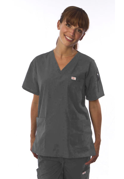 Uniformes Professional Choice - Blusa médica unisex con cuello en V 221 - Peltre