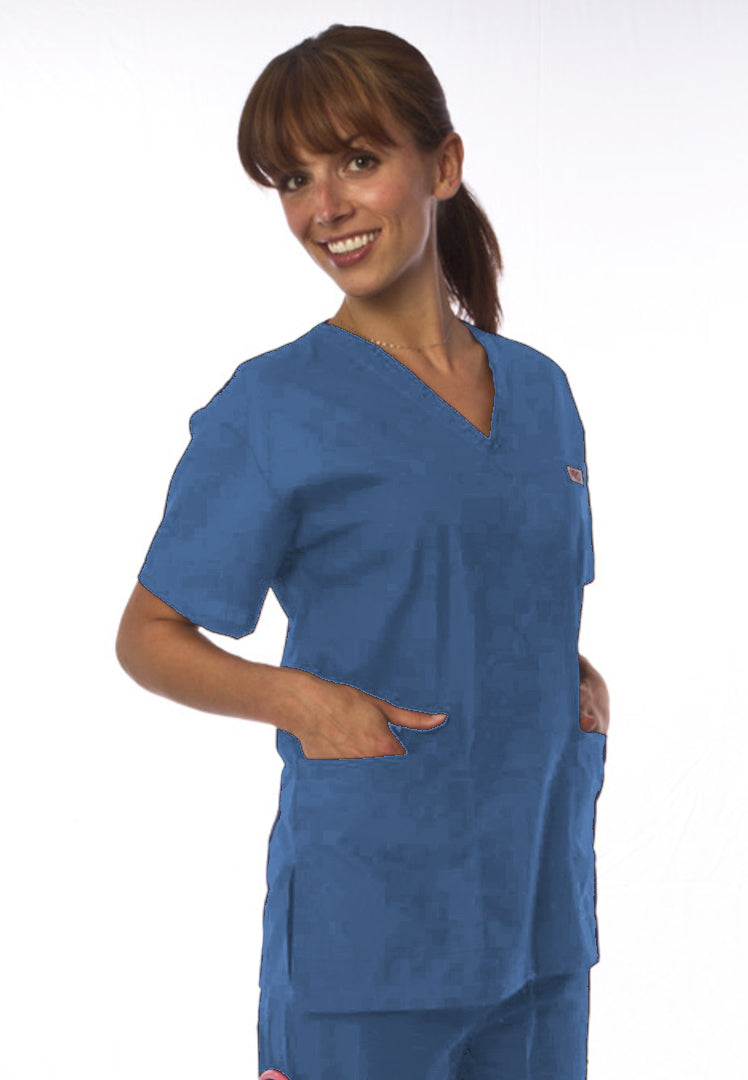 Professional Choice Uniforms - 221 Unisex V-Neck Scrub Top - Postman Blue