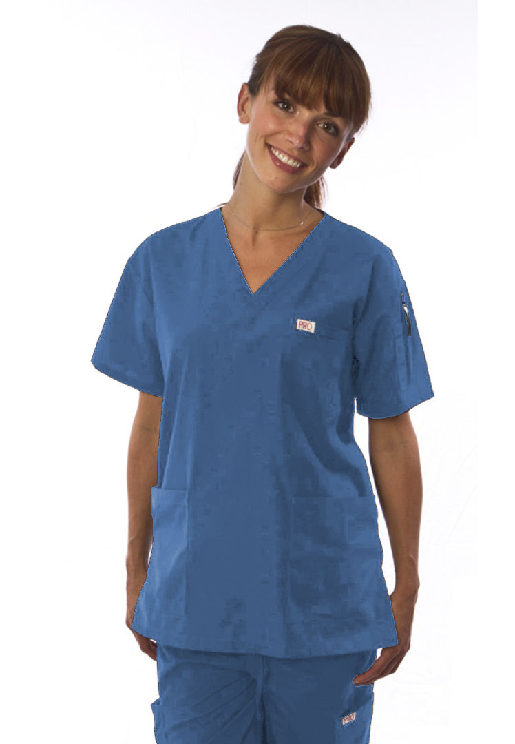 Professional Choice Uniforms - 221 Unisex V-Neck Scrub Top - Postman Blue