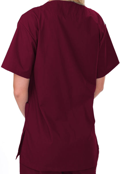 Uniformes Professional Choice - Blusa médica unisex con cuello en V 221 - Borgoña