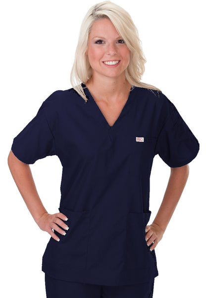 Uniformes Professional Choice - 221 Uniforme Médico Unisex con Cuello en V - Azul Marino