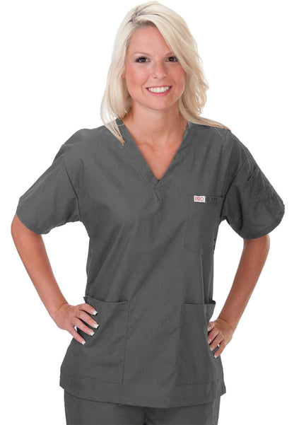 Uniformes Professional Choice - Blusa médica unisex con cuello en V 221 - Peltre