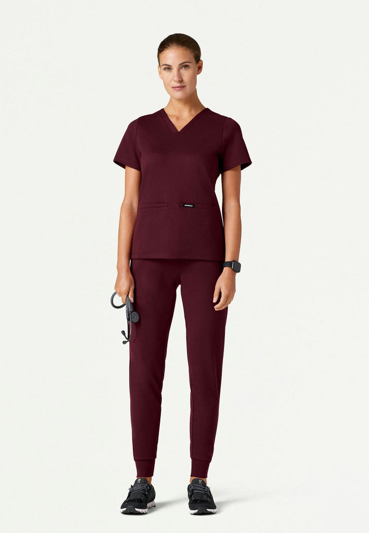 Rubi Slim UltraSOFT Scrub Jogger - Burgundy