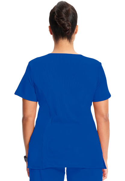 Cherokee Mock Wrap Scrub Top - Galaxy