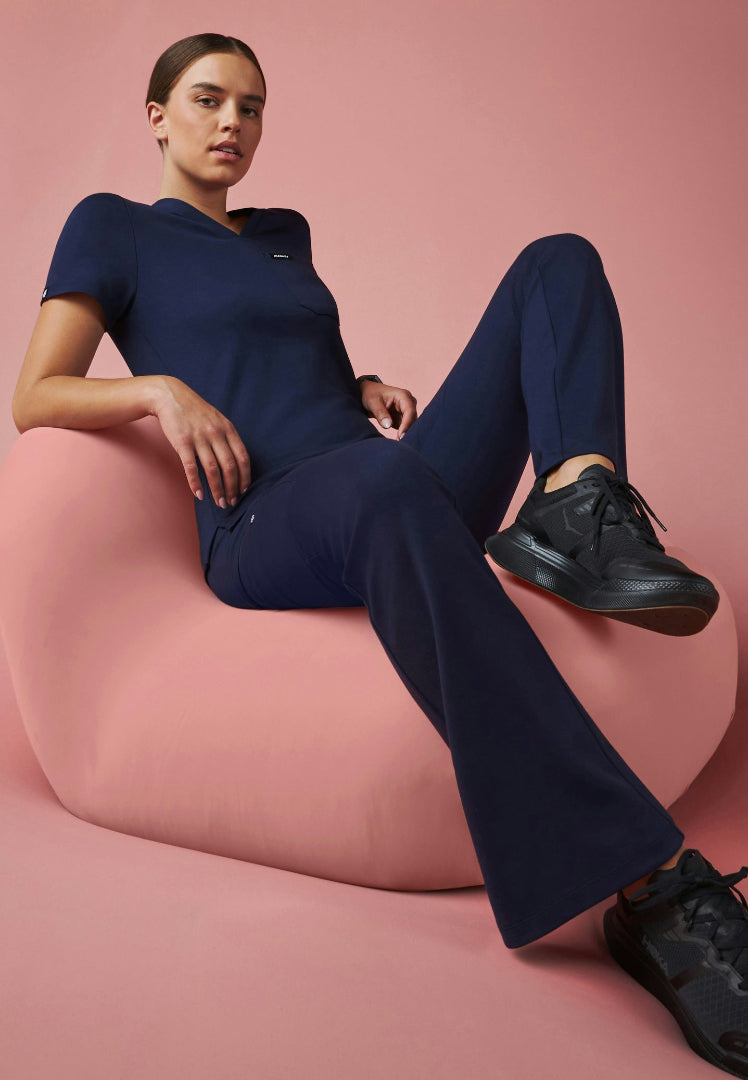 Pantalón médico de yoga Perri UltraSOFT - Azul marino medianoche