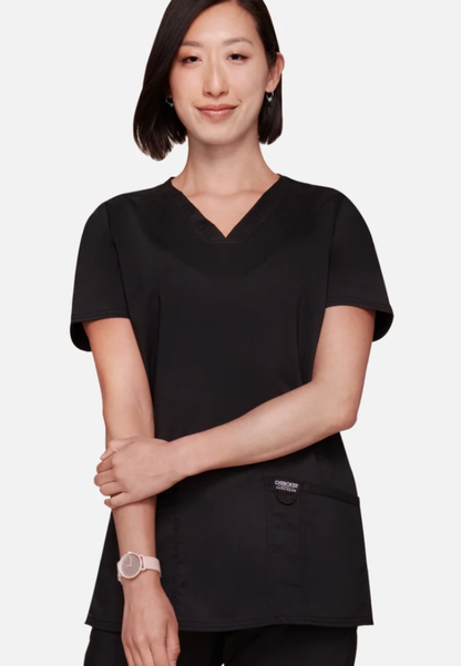Cherokee Workwear Revolution 620 - Camiseta médica con cuello en V - Negra