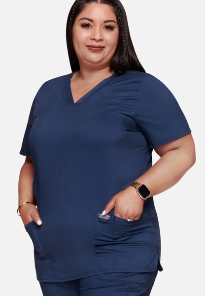 Cherokee Workwear Revolution 620 - Camiseta médica con cuello en V - Azul marino