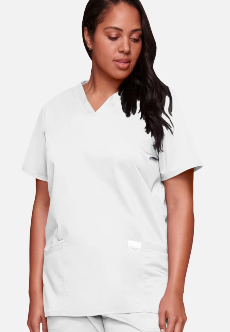 Cherokee Workwear Revolution 620 V-Neck Scrub Top - White