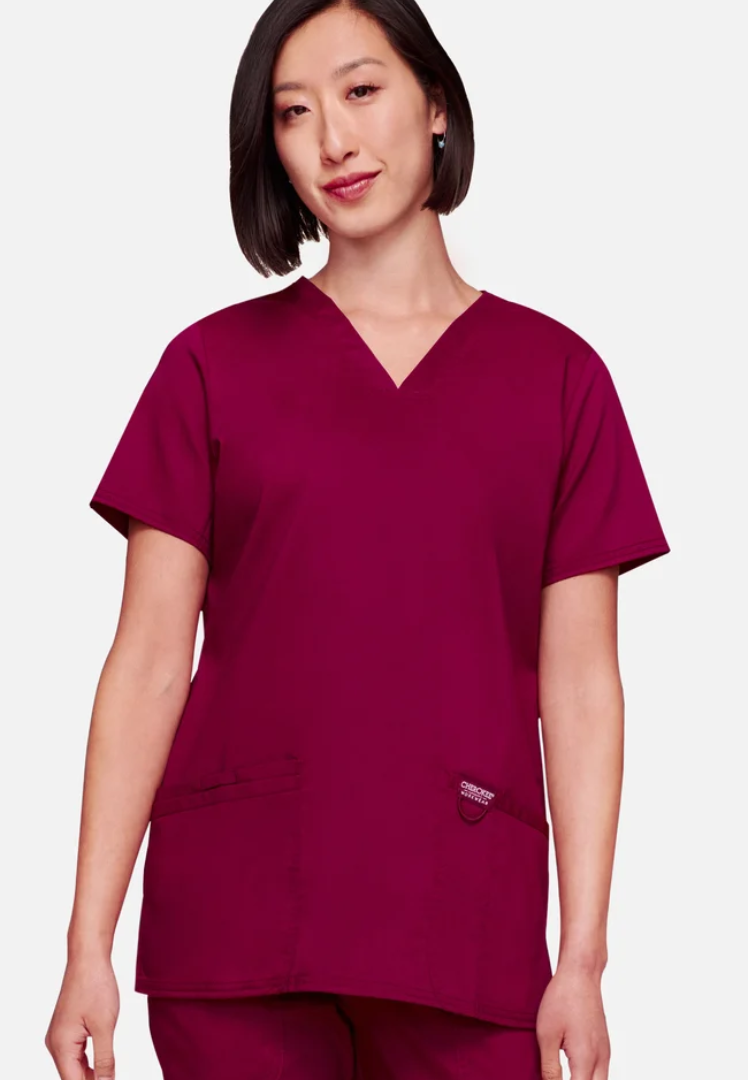 Cherokee Workwear Revolution 620 V-Neck Scrub Top - Wine