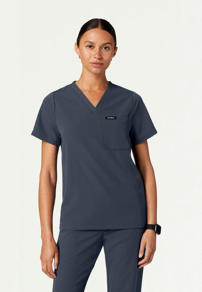 Rhena Essential 1-Pocket Scrub Top - Carbon Gray