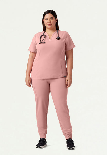 Calix Fit & Flare Scrub Top - Mauve