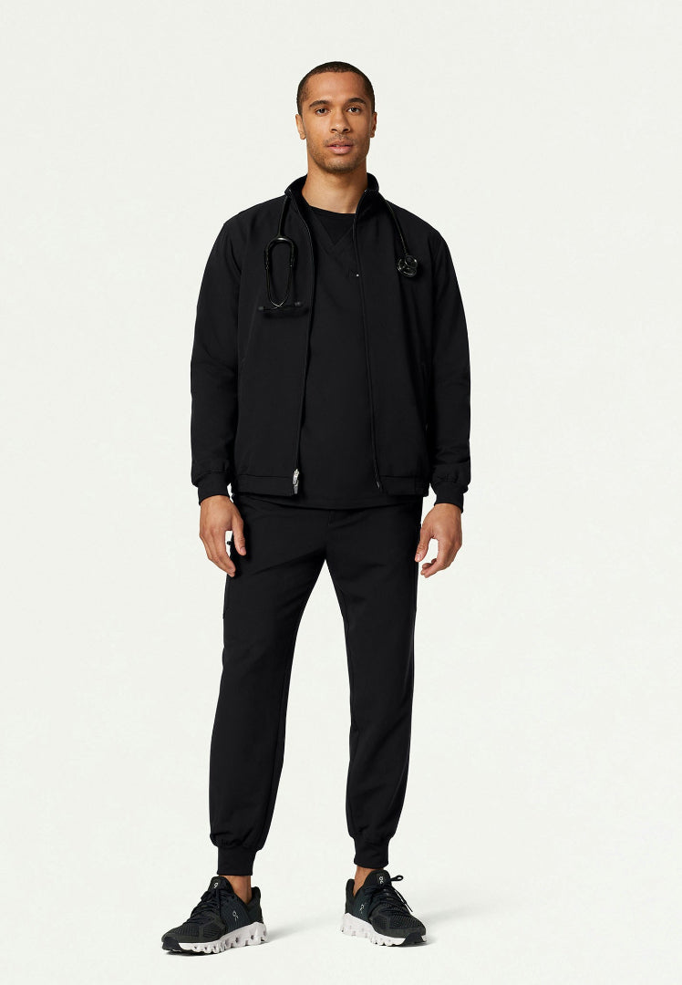 Wolfe Everyday 6-Pocket Scrub Jacket - Black