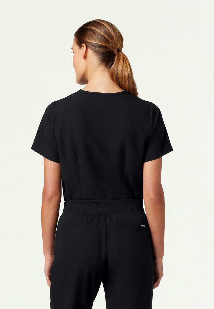 Blusa médica Rhena Essential de un bolsillo - Negra