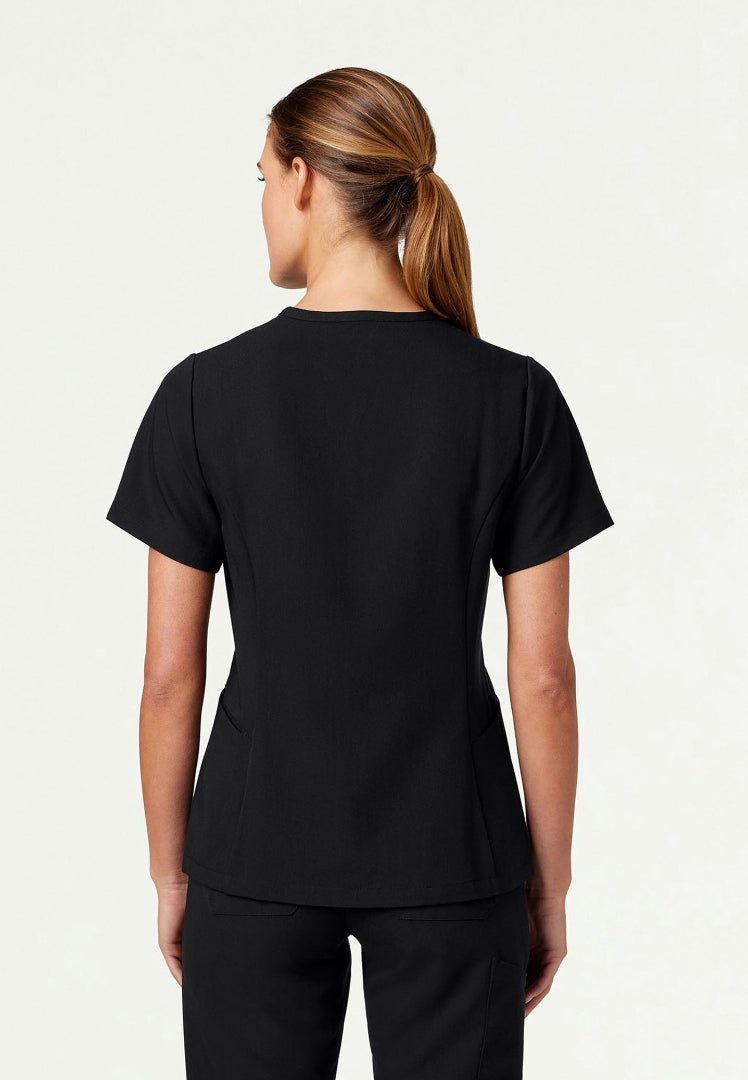 Blusa médica ajustada y acampanada Calix - Negra