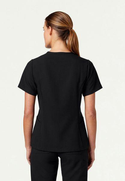 Blusa médica ajustada y acampanada Calix - Negra