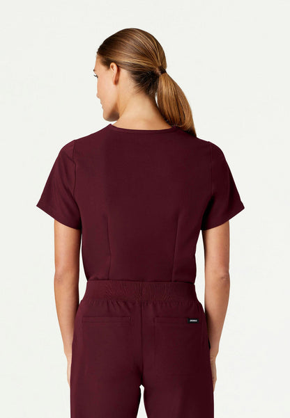 Rhena Essential 1-Pocket Scrub Top - Burgundy