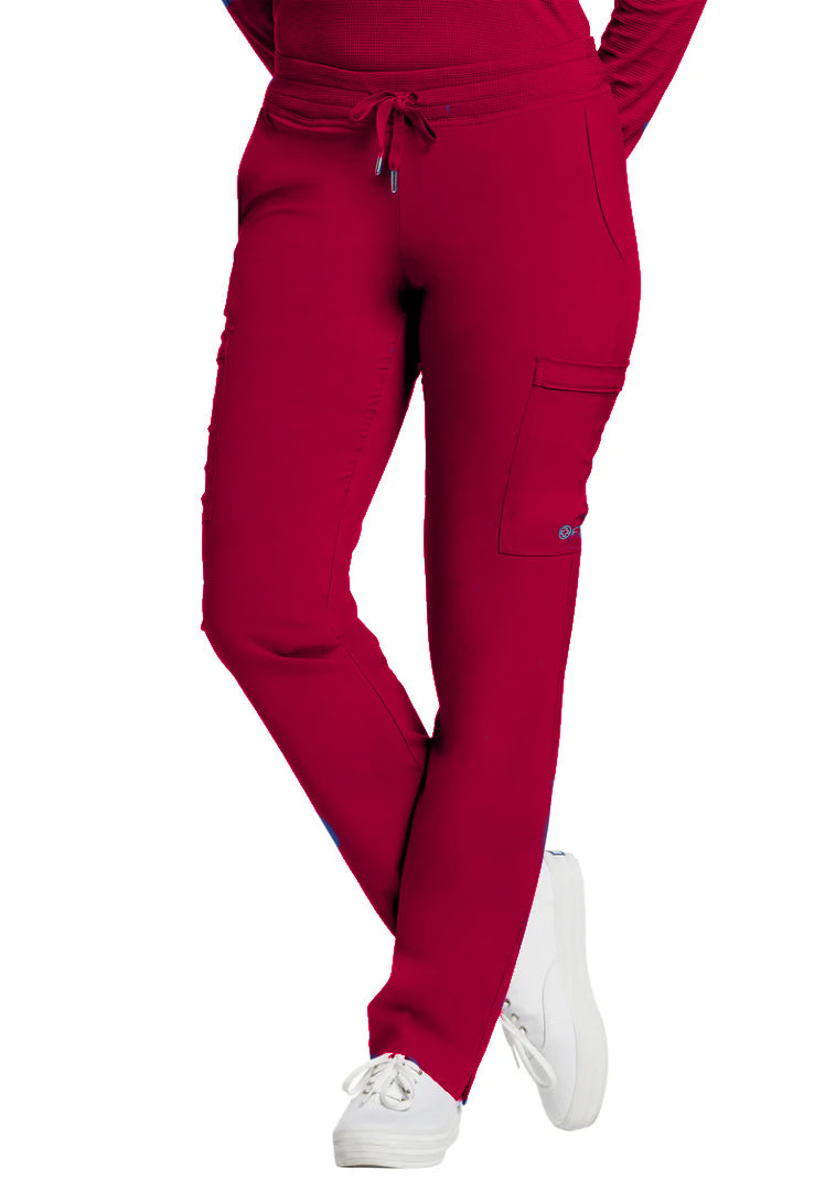 White Cross FIT Women's Cargo Scrub Pant - Scarlett Red