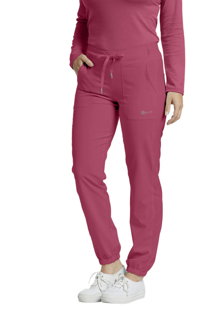 White Cross FIT Women's 2-Pocket Jogger Scrub Pant - Holly Berry