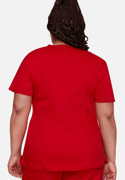 Haut d'uniforme médical à col en V Cherokee Workwear Revolution 620 - Rouge