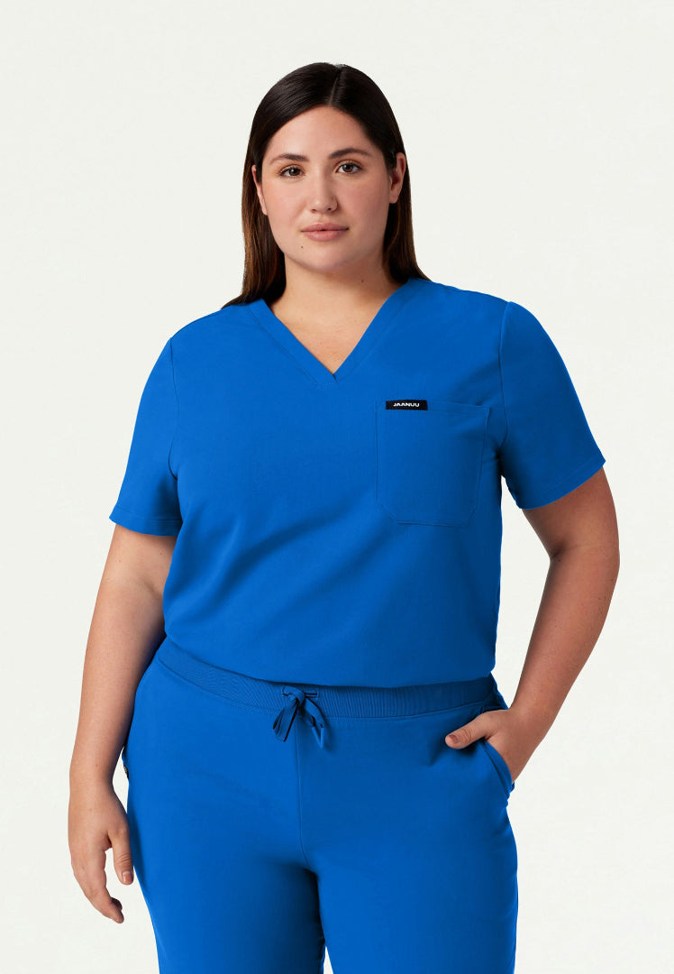 Rhena Essential 1-Pocket Scrub Top - Royal Blue
