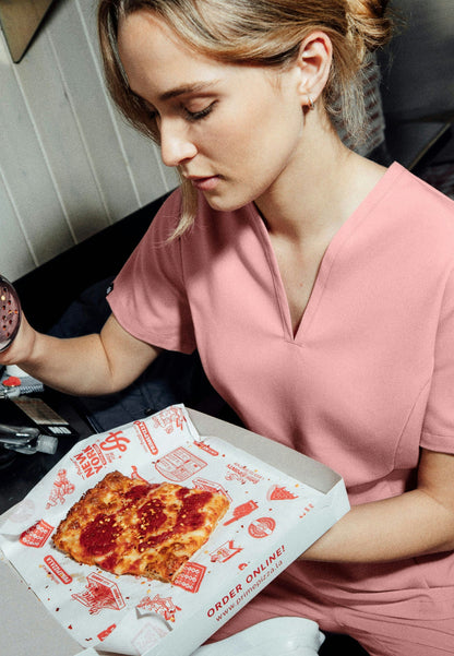 Calix Fit & Flare Scrub Top - Mauve