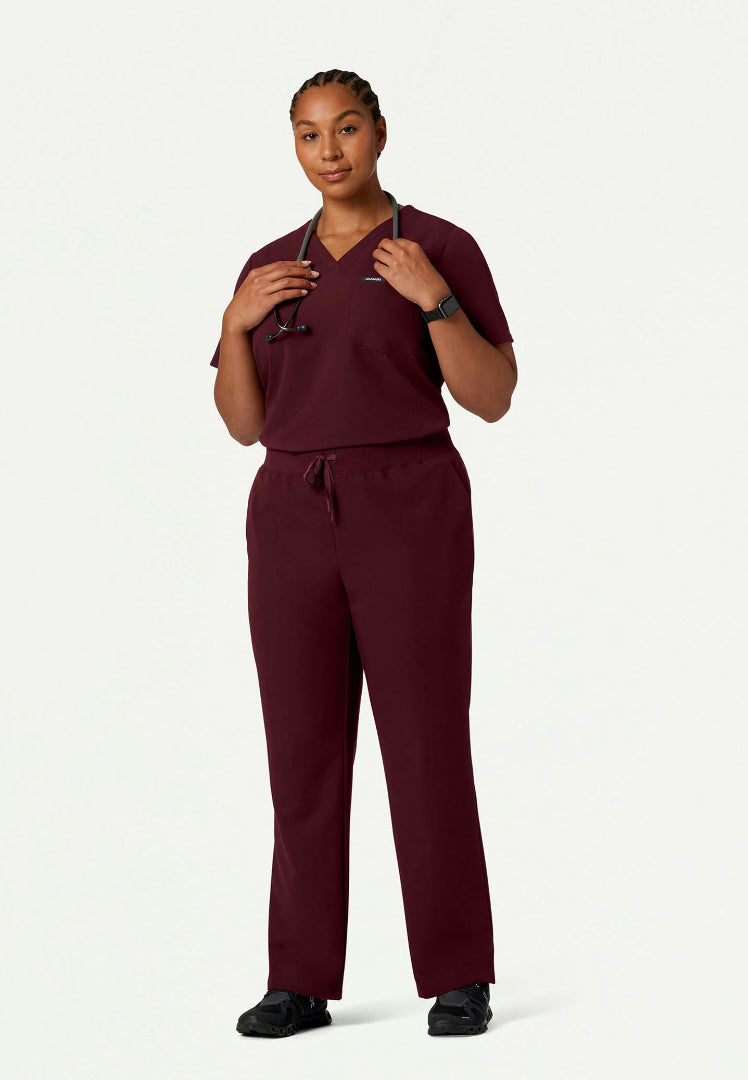 Pantalón médico Xenos Essential Knit-Waist - Borgoña