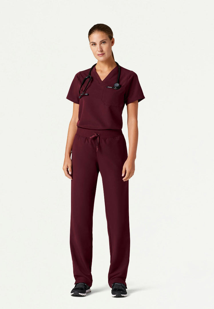 Pantalón médico Xenos Essential Knit-Waist - Borgoña