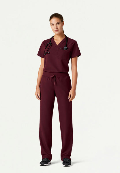 Pantalón médico Xenos Essential Knit-Waist - Borgoña