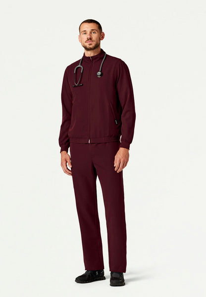 Wolfe Everyday 6-Pocket Scrub Jacket - Burgundy