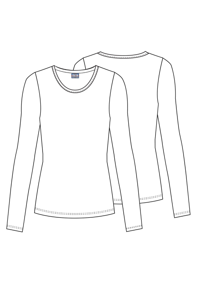 Cherokee Long Sleeve Underscrub Knit Tee - Navy