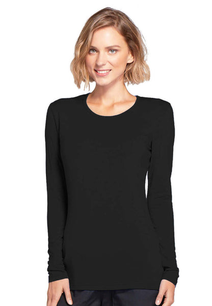 Cherokee Long Sleeve Underscrub Knit Tee - Black