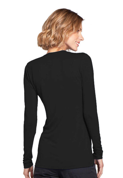 Cherokee Long Sleeve Underscrub Knit Tee - Black