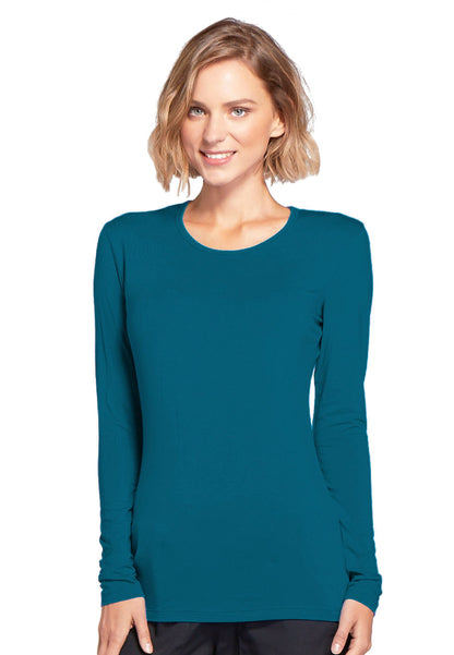 Cherokee Long Sleeve Underscrub Knit Tee - Caribbean