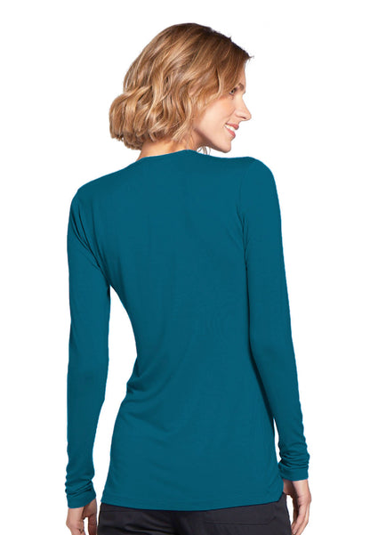 Cherokee Long Sleeve Underscrub Knit Tee - Caribbean