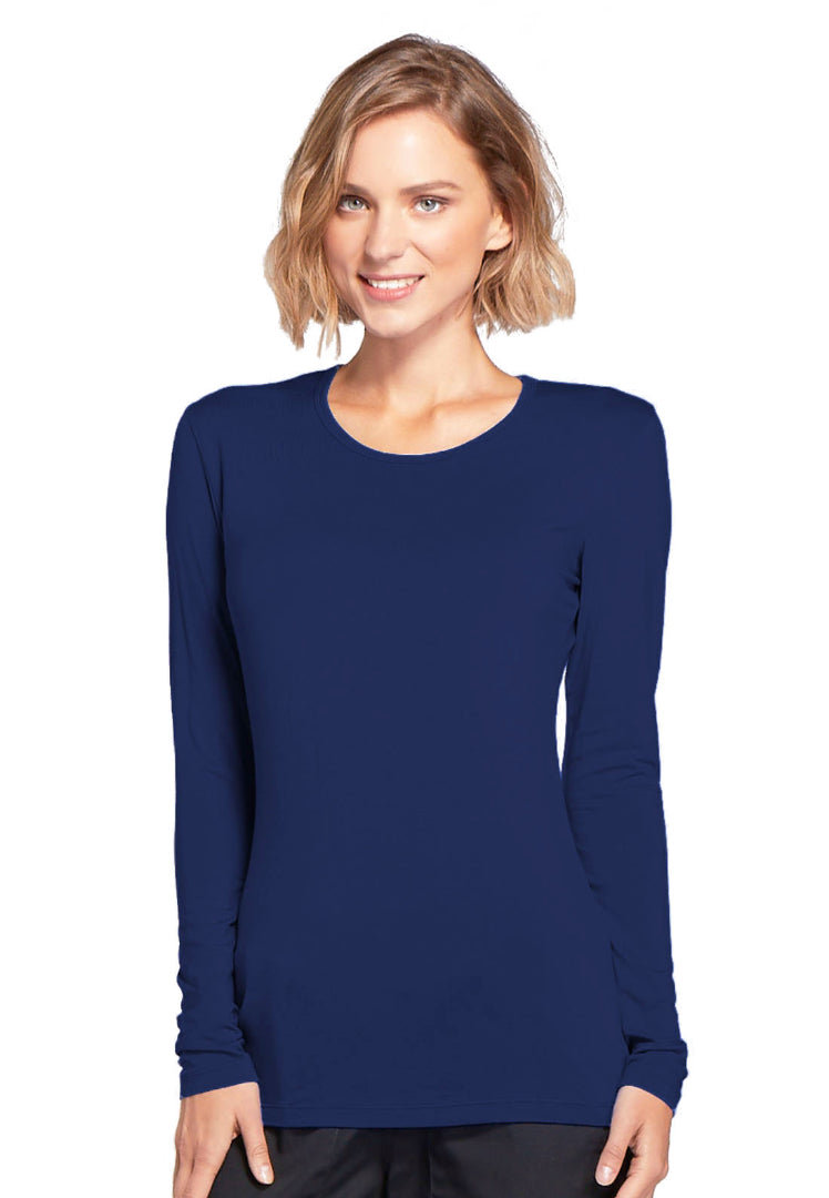 Cherokee Long Sleeve Underscrub Knit Tee - Navy