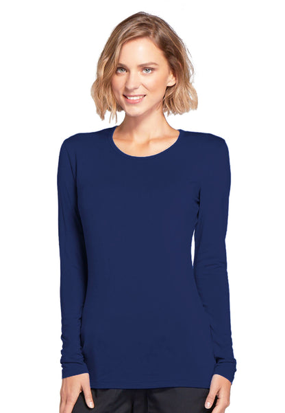 Cherokee Long Sleeve Underscrub Knit Tee - Navy