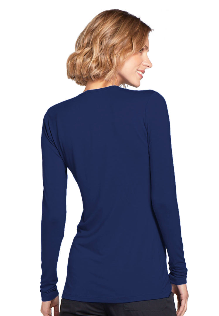 Cherokee Long Sleeve Underscrub Knit Tee - Navy