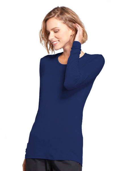 Cherokee Long Sleeve Underscrub Knit Tee - Navy