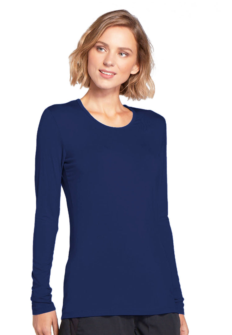 Cherokee Long Sleeve Underscrub Knit Tee - Navy