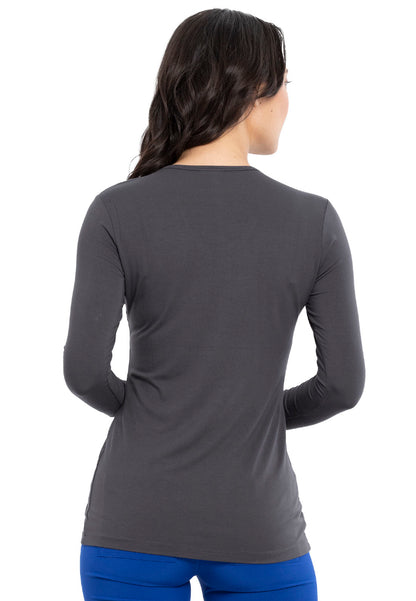Cherokee Long Sleeve Underscrub Knit Tee - Pewter