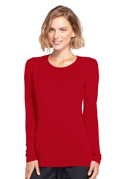 Cherokee Long Sleeve Underscrub Knit Tee - Red