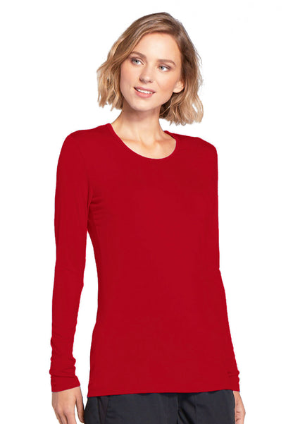 Cherokee Long Sleeve Underscrub Knit Tee - Red